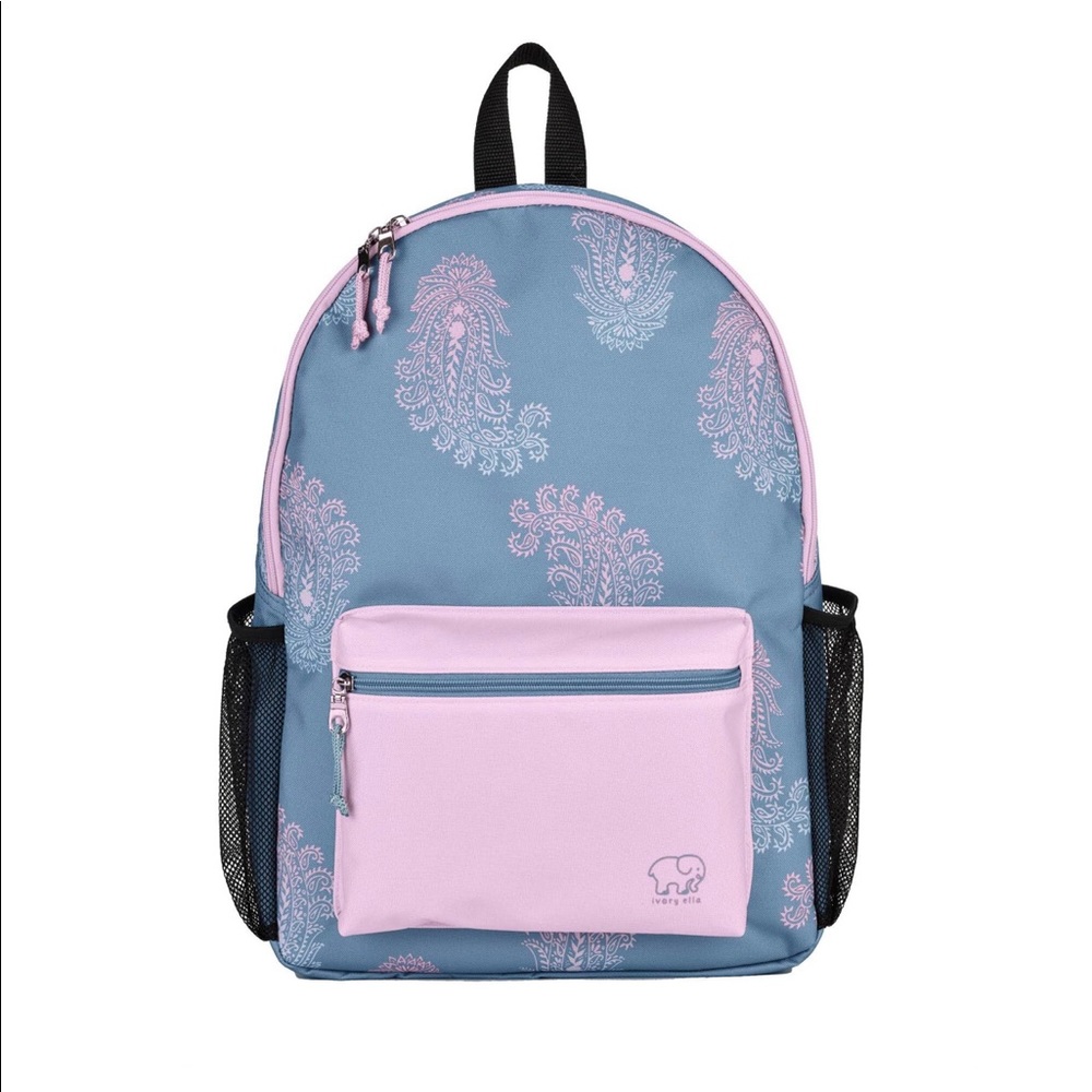 🔥 SALE IVORY ELLA Pink & Blue 16” Backpack